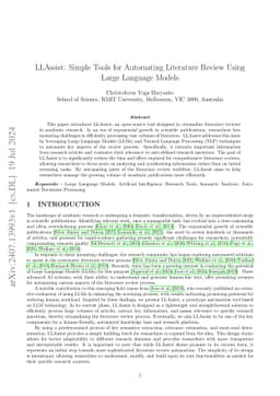 LLAssist: Simple Tools for Automating Literature Review Using Large
  Language Models