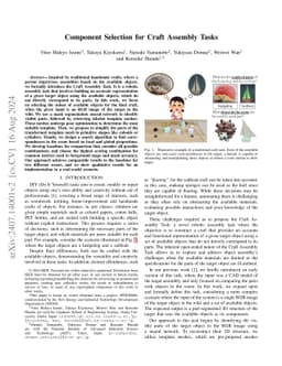 Component Selection for Craft Assembly Tasks