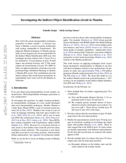 Investigating the Indirect Object Identification circuit in Mamba