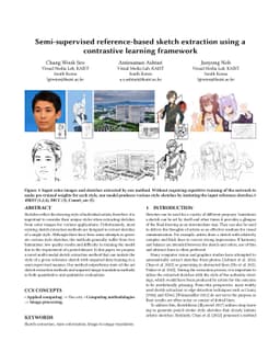 Semi-supervised reference-based sketch extraction using a contrastive
  learning framework