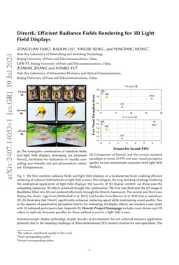 DirectL: Efficient Radiance Fields Rendering for 3D Light Field Displays