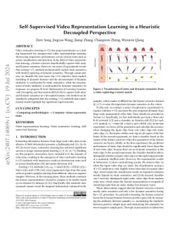 Self-Supervised Video Representation Learning in a Heuristic Decoupled
  Perspective