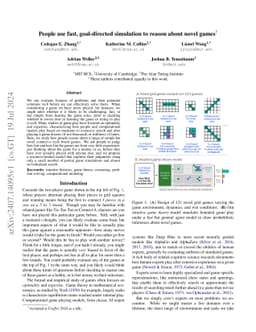 People use fast, goal-directed simulation to reason about novel games