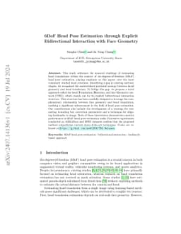 6DoF Head Pose Estimation through Explicit Bidirectional Interaction
  with Face Geometry