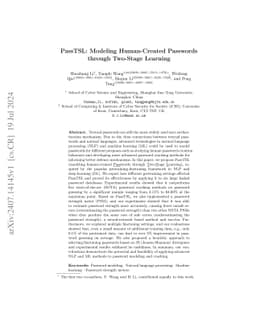PassTSL: Modeling Human-Created Passwords through Two-Stage Learning