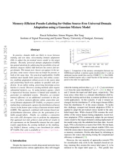 Memory-Efficient Pseudo-Labeling for Online Source-Free Universal Domain
  Adaptation using a Gaussian Mixture Model