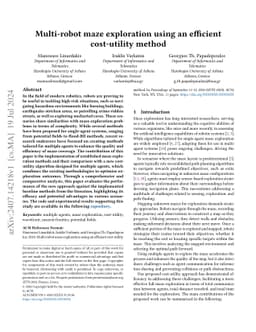 Multi-robot maze exploration using an efficient cost-utility method