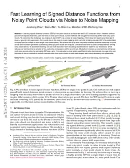 Fast Learning of Signed Distance Functions from Noisy Point Clouds via
  Noise to Noise Mapping