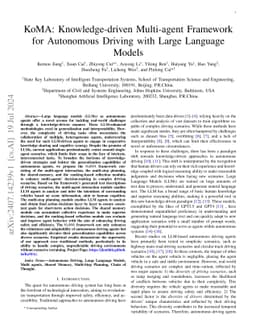 KoMA: Knowledge-driven Multi-agent Framework for Autonomous Driving with
  Large Language Models