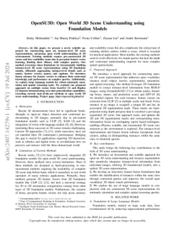 OpenSU3D: Open World 3D Scene Understanding using Foundation Models
