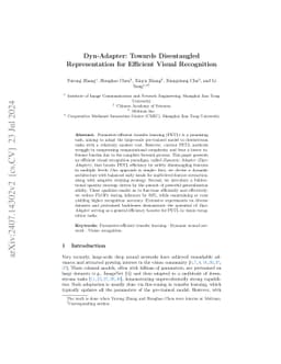 Dyn-Adapter: Towards Disentangled Representation for Efficient Visual
  Recognition