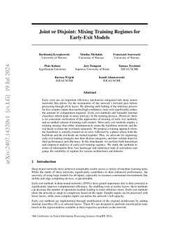 Joint or Disjoint: Mixing Training Regimes for Early-Exit Models