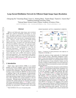 Large Kernel Distillation Network for Efficient Single Image
  Super-Resolution