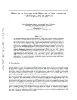 Mixture of Experts with Mixture of Precisions for Tuning Quality of
  Service