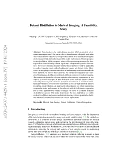 Dataset Distillation in Medical Imaging: A Feasibility Study
