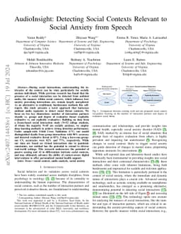 AudioInsight: Detecting Social Contexts Relevant to Social Anxiety from
  Speech