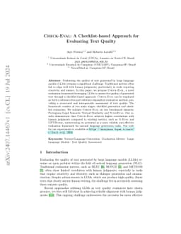 Check-Eval: A Checklist-based Approach for Evaluating Text Quality