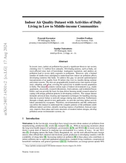 Indoor Air Quality Dataset with Activities of Daily Living in Low to
  Middle-income Communities