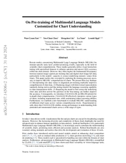 On Pre-training of Multimodal Language Models Customized for Chart
  Understanding