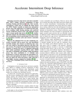 Accelerate Intermittent Deep Inference