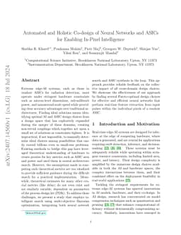 Automated and Holistic Co-design of Neural Networks and ASICs for
  Enabling In-Pixel Intelligence