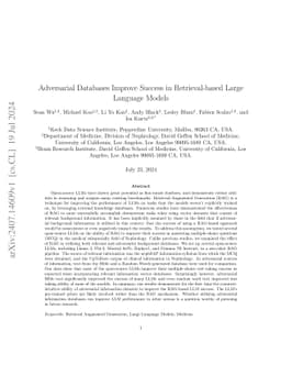 Adversarial Databases Improve Success in Retrieval-based Large Language
  Models