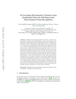 On Learning Discriminative Features from Synthesized Data for
  Self-Supervised Fine-Grained Visual Recognition