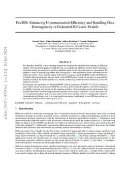 FedDM: Enhancing Communication Efficiency and Handling Data
  Heterogeneity in Federated Diffusion Models