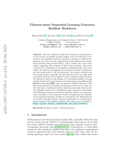 Flatness-aware Sequential Learning Generates Resilient Backdoors