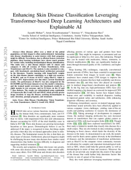 Enhancing Skin Disease Classification Leveraging Transformer-based Deep
  Learning Architectures and Explainable AI