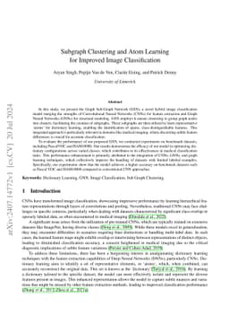 Subgraph Clustering and Atom Learning for Improved Image Classification