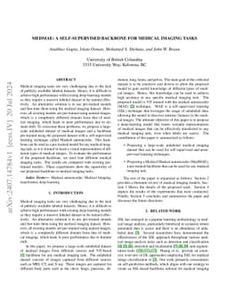 MedMAE: A Self-Supervised Backbone for Medical Imaging Tasks
