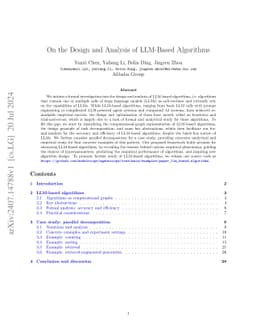 On the Design and Analysis of LLM-Based Algorithms