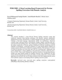 PERCORE: A Deep Learning-Based Framework for Persian Spelling Correction
  with Phonetic Analysis