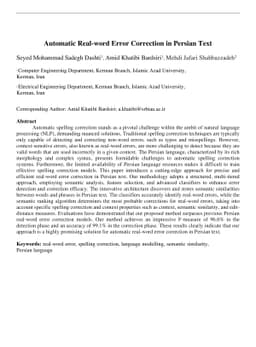 Automatic Real-word Error Correction in Persian Text