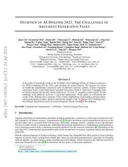 Overview of AI-Debater 2023: The Challenges of Argument Generation Tasks