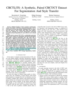 CBCTLiTS: A Synthetic, Paired CBCT/CT Dataset For Segmentation And Style
  Transfer