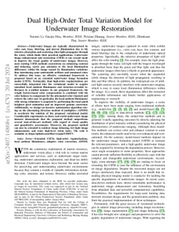 Dual High-Order Total Variation Model for Underwater Image Restoration