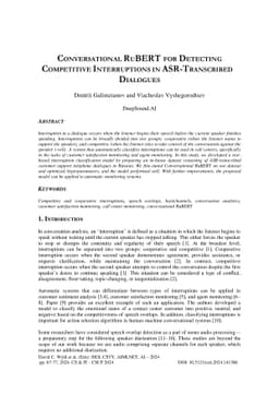 Conversational Rubert for Detecting Competitive Interruptions in
  ASR-Transcribed Dialogues