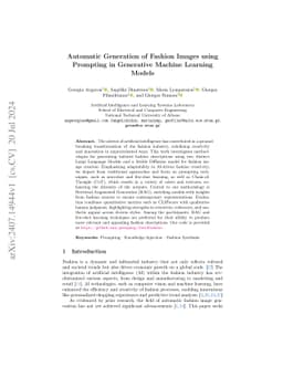 Automatic Generation of Fashion Images using Prompting in Generative
  Machine Learning Models