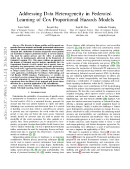 Addressing Data Heterogeneity in Federated Learning of Cox Proportional
  Hazards Models