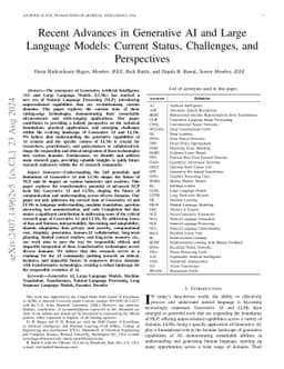 Recent Advances in Generative AI and Large Language Models: Current
  Status, Challenges, and Perspectives