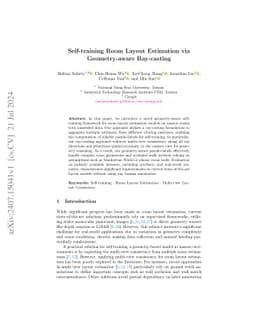 Self-training Room Layout Estimation via Geometry-aware Ray-casting