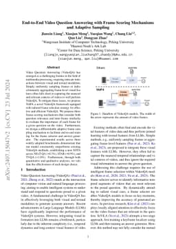 End-to-End Video Question Answering with Frame Scoring Mechanisms and
  Adaptive Sampling
