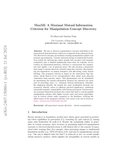 MaxMI: A Maximal Mutual Information Criterion for Manipulation Concept
  Discovery