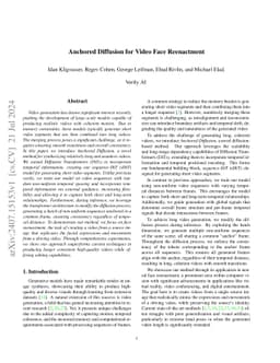 Anchored Diffusion for Video Face Reenactment