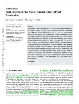 Semi-Supervised Pipe Video Temporal Defect Interval Localization