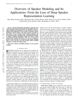 Overview of Speaker Modeling and Its Applications: From the Lens of Deep
  Speaker Representation Learning