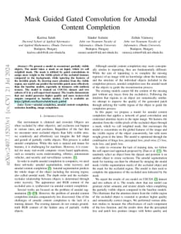 Mask Guided Gated Convolution for Amodal Content Completion