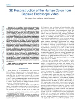3D Reconstruction of the Human Colon from Capsule Endoscope Video